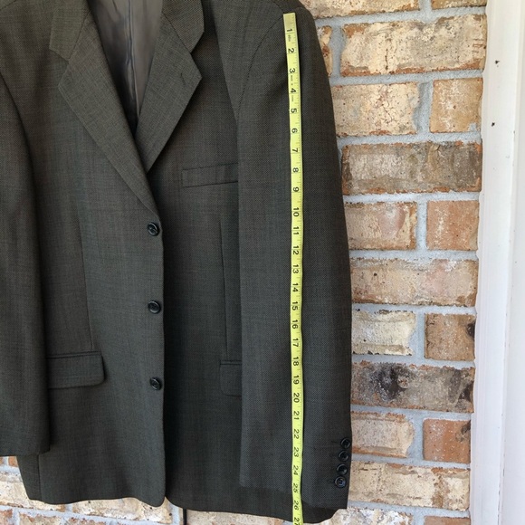 Canaletti Enzo Made In Italy Gray Greenish 3 Buttons Wool Blazer Jacket R 48/43 - Picture 15 of 16